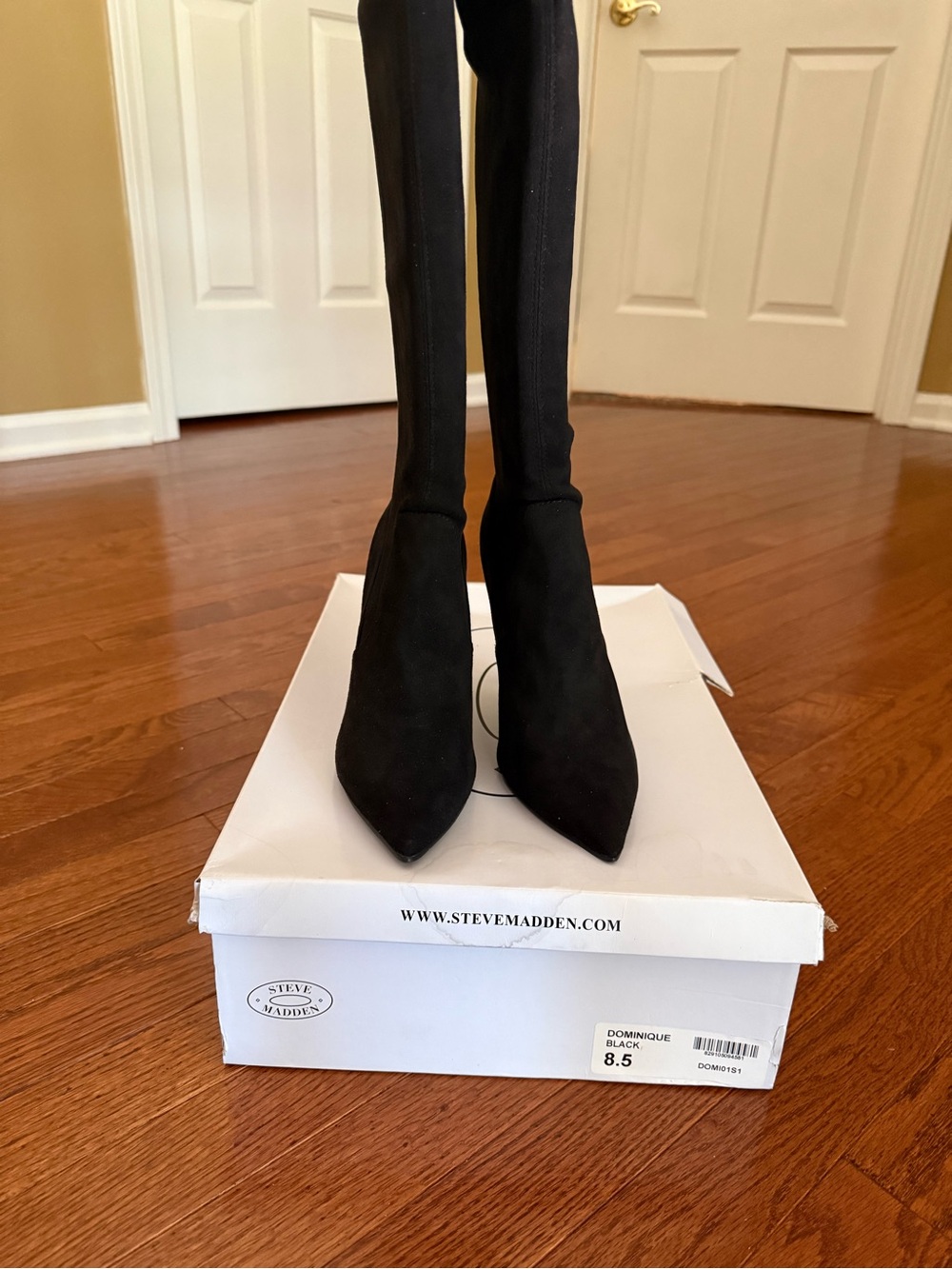 Steve Madden Black Over-The-Knee Pointed Toe Boots